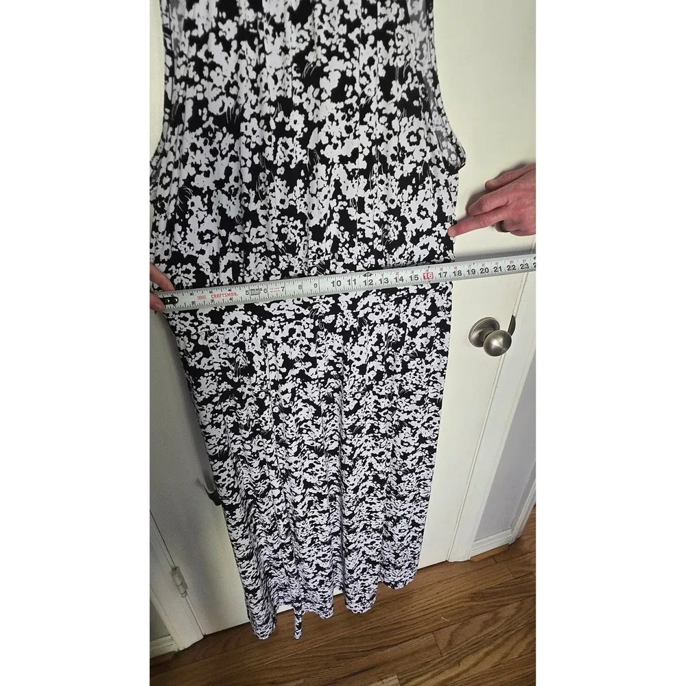 Lane Bryant Black‎ White Floral Maxi Dress Sleeveless Tie Back Size 18/20 NEW